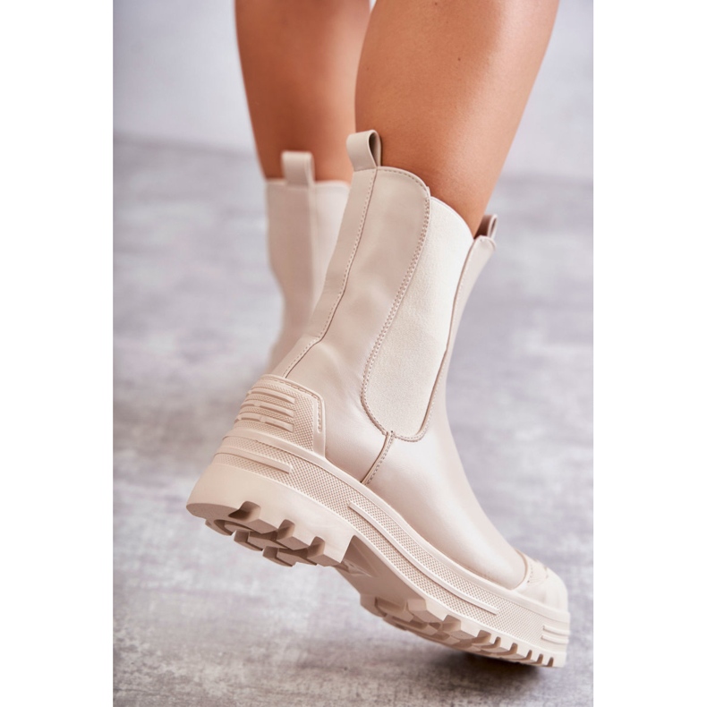 PG1 Klassische High Workers Beige Bassti Stiefel 2