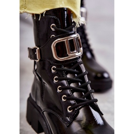 PG1 Lackierte warme Damenstiefel Schwarz Costello 1