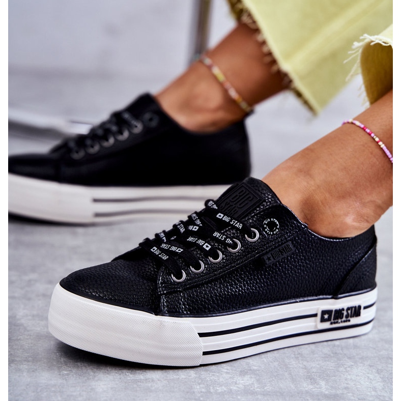 Low Damen Sneakers Big Star KK274015 Schwarz 1