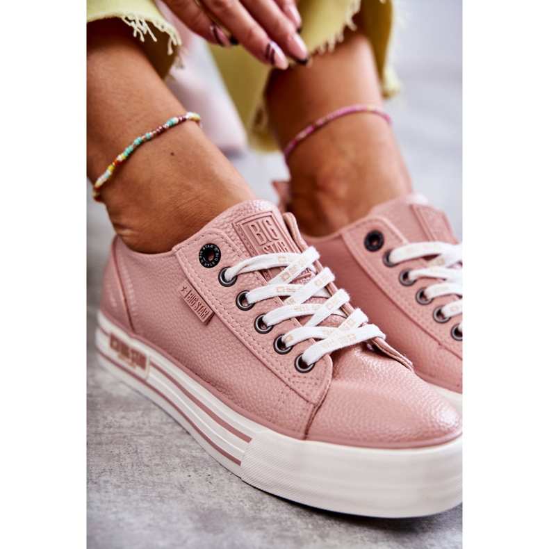 Low Damen Sneakers Big Star KK274016 Rosa 2