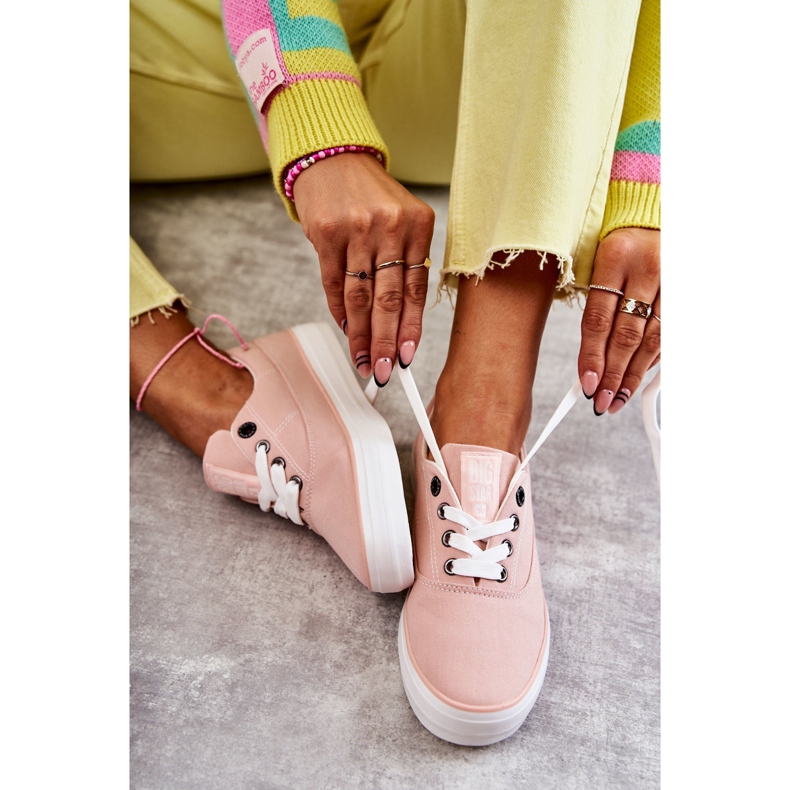 Damen Stoff Turnschuhe Big Star KK274020 Nude rosa 1