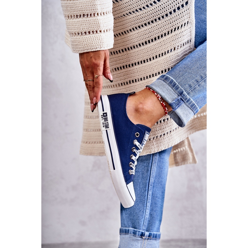 Damen Material Sneakers Big Star KK274103 Marineblau 2