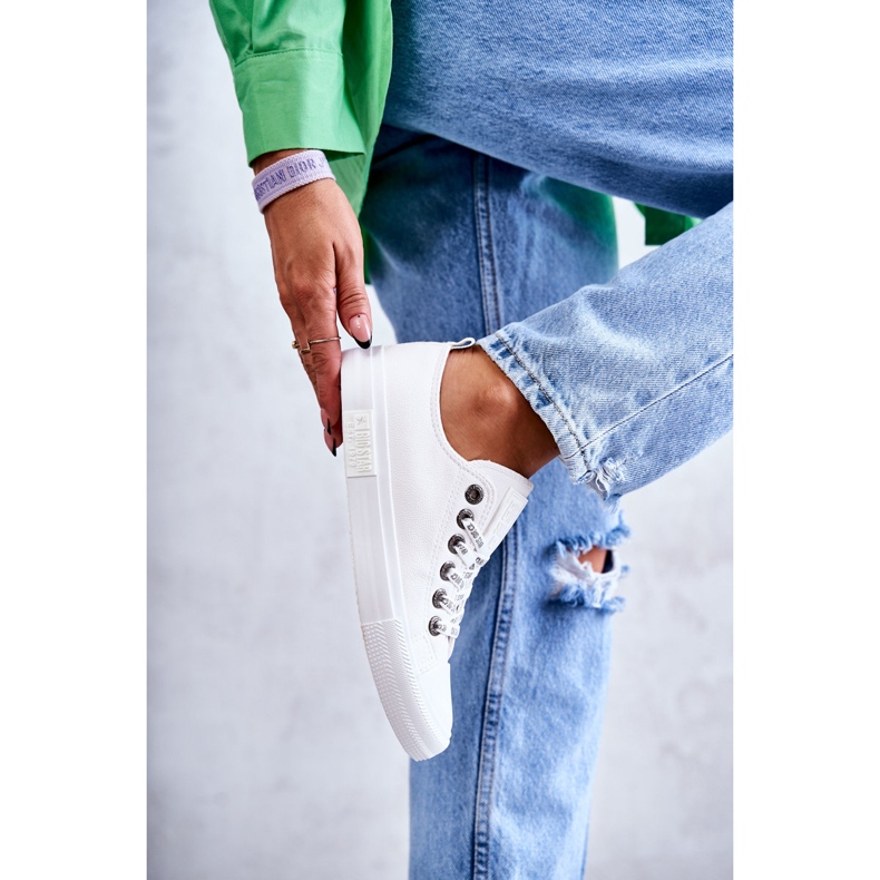 Damen Ledersneaker Big Star KK274105 Weiß 2