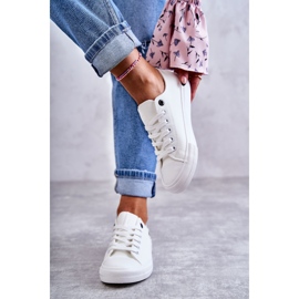 Niedrige Ledersneaker für Damen Big Star KK274010 Weiß 5