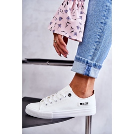 Niedrige Ledersneaker für Damen Big Star KK274010 Weiß 9