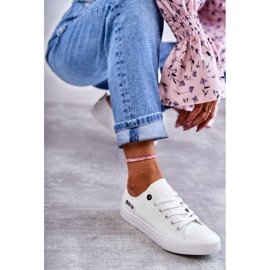 Niedrige Ledersneaker für Damen Big Star KK274010 Weiß 10