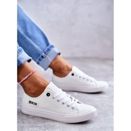 Niedrige Ledersneaker für Damen Big Star KK274010 Weiß 11