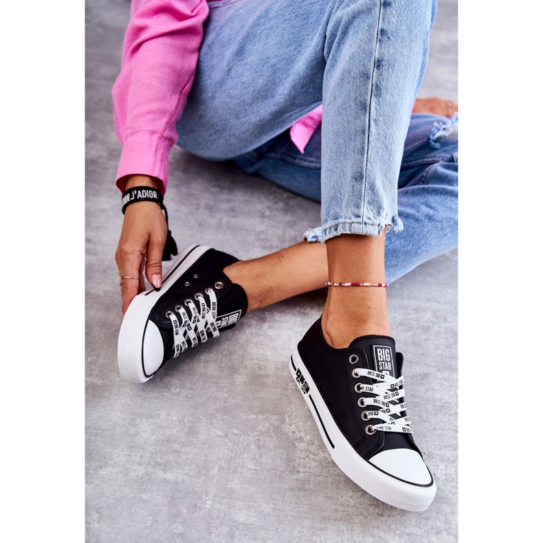 Damen Ledersneaker Big Star KK274096 Schwarz 1