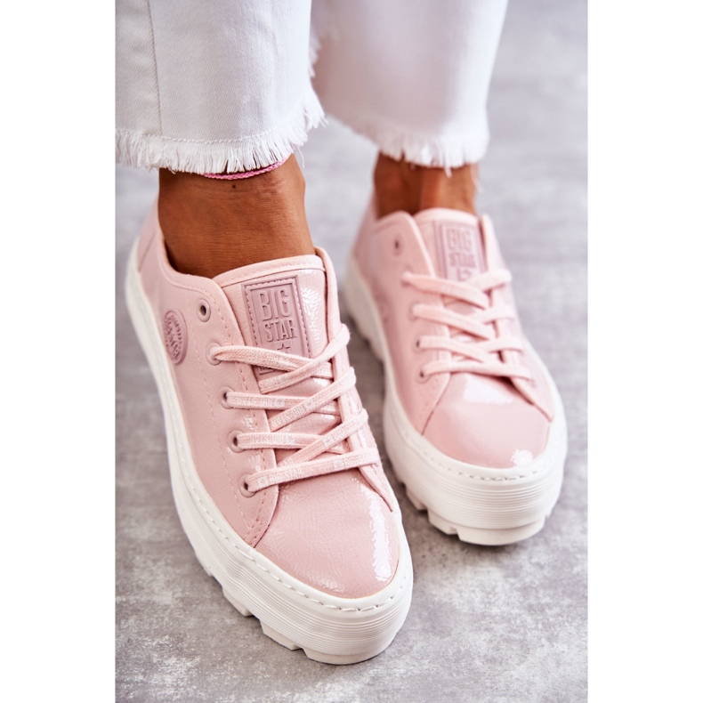 Modischer Lack-Sneaker Big Star KK274047 Pink rosa 2