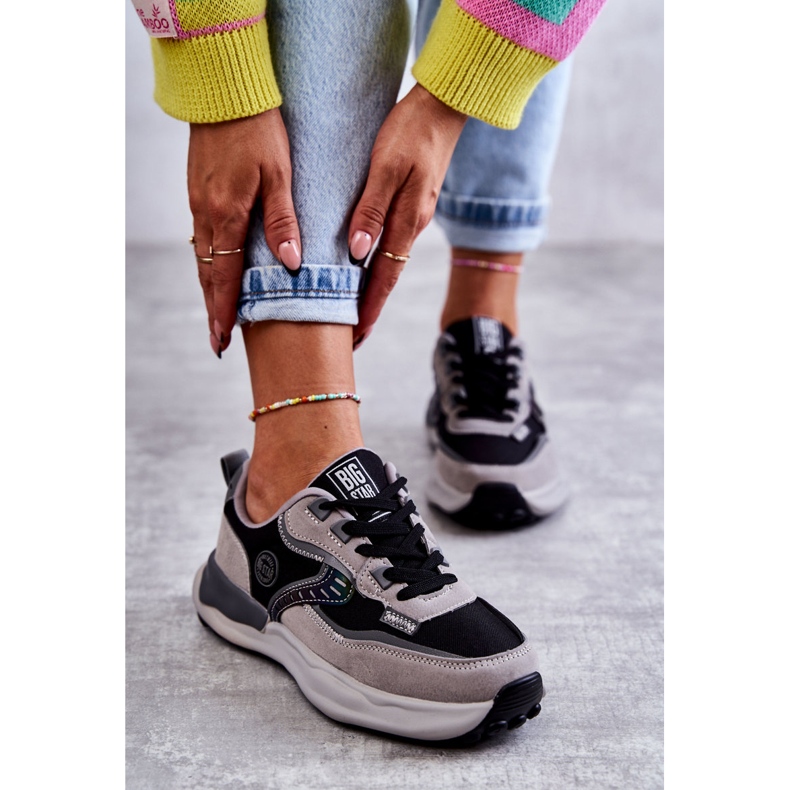 Damen Sportschuhe Big Star KK274100 Schwarz-Grau 2