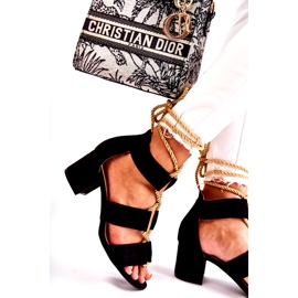 PG1 Schwarze Erisa Sandalen mit niedrigem Absatz 2