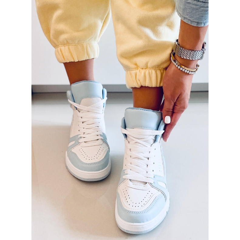 Liam Blaue knöchelhohe Turnschuhe weiß 2