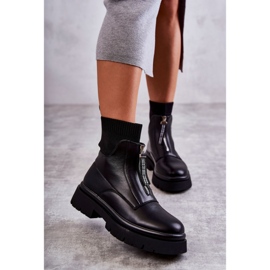 Damen Sock Boots On The Zipper Black Shelter schwarz 1