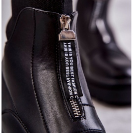 Damen Sock Boots On The Zipper Black Shelter schwarz 2