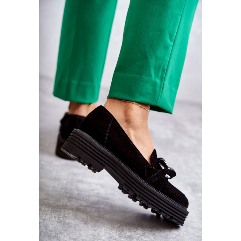 Damen Wildlederschuhe Laura Messi 2523 Schwarz 2