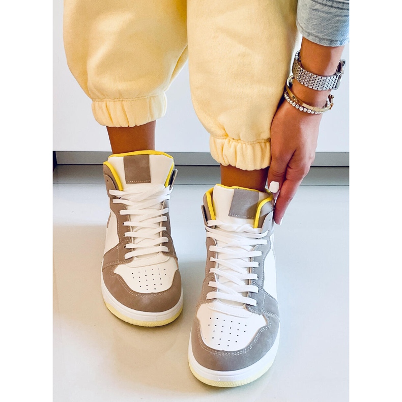 PA1 Dorcas Khaki High-Top-Sneakers beige weiß 2