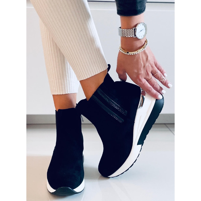 Schwarze Keilstiefel auf Lager 1