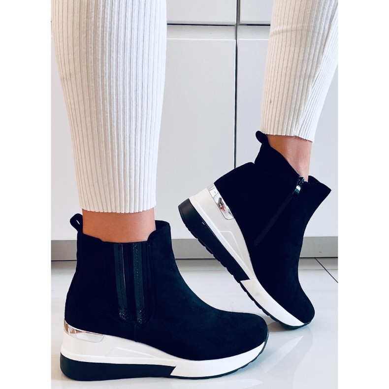 Schwarze Keilstiefel auf Lager 2