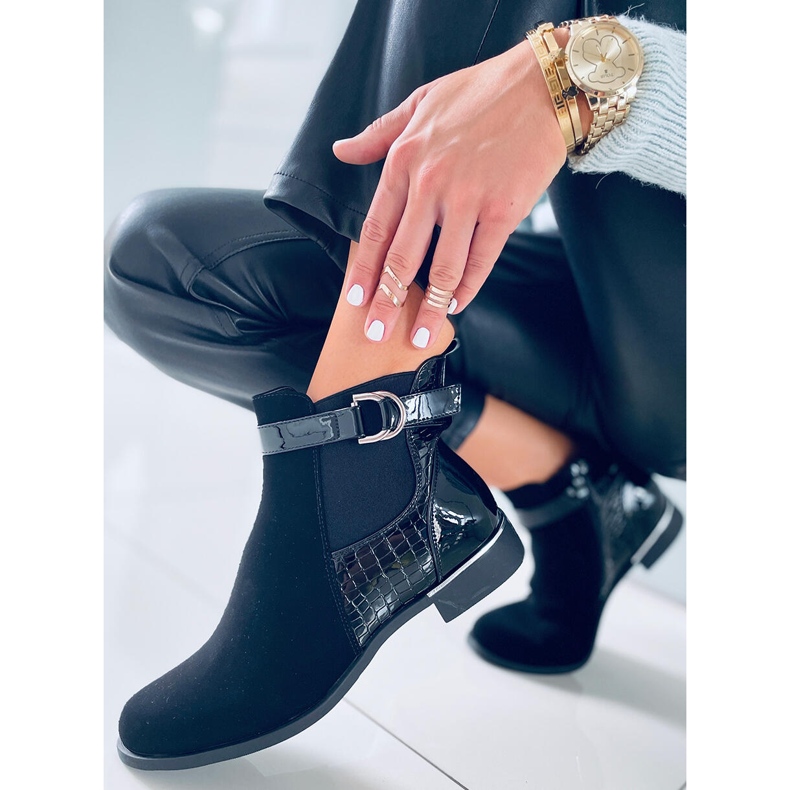 BM Chelsea-Stiefel für Damen von Francine Black schwarz 1