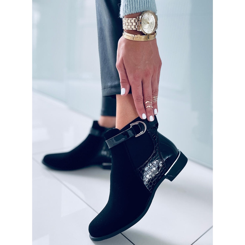 BM Chelsea-Stiefel für Damen von Francine Black schwarz 2