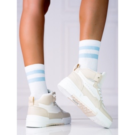 Damensneaker Shelovet mit hohem Schaft, beige 1