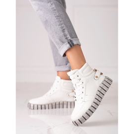 W. Potocki Damen Sportstiefel Potocki weiß auf dem Plateau 1