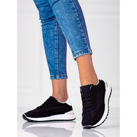 Bequeme Sportschuhe aus Stoff von Shelovet für Damen schwarz 1