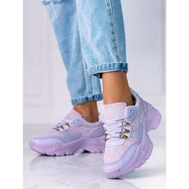 Damenturnschuhe auf einer dicken Shelovet-Lila-Sohle 1