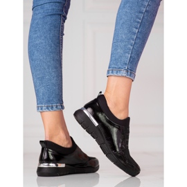 W. Potocki Leichte Shelovet-Sneakers für Damen in Lackoptik schwarz 1