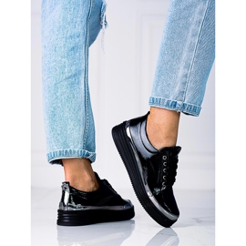 W. Potocki Shelovet Damensneaker aus lackiertem Öko-Leder schwarz 2