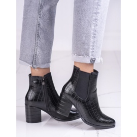 Jodhpur-Stiefel am Shelovet-Pfosten schwarz mit Muster 1