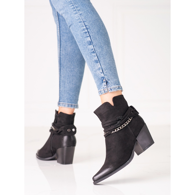 Schwarze Shelovet Cowboystiefel für Damen 1