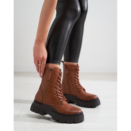 Braune Shelovet Damentaschen mit dekorativem Reißverschluss 1