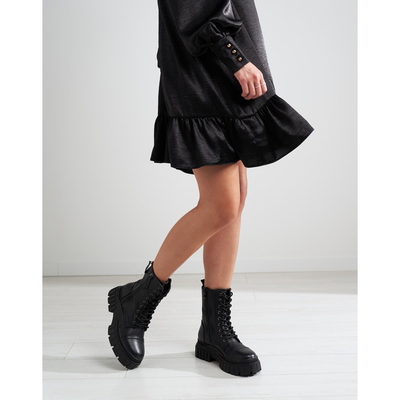 Schwarze Shelovet Damentaschen mit dekorativem Reißverschluss 1