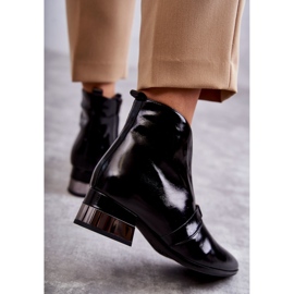 Lederstiefel mit flachem Absatz Laura Messi 2268 Schwarz 2