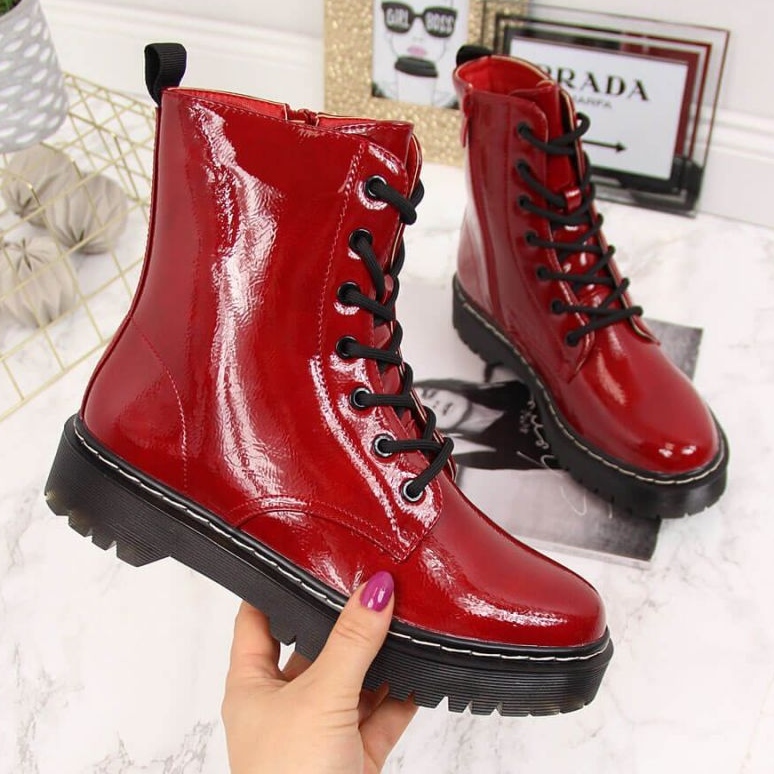 Isolierte lackierte Stiefel S. Barski W OLI71B Rot 1