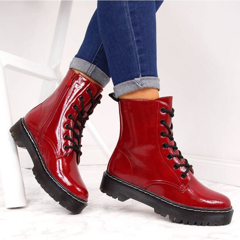 Isolierte lackierte Stiefel S. Barski W OLI71B Rot 2