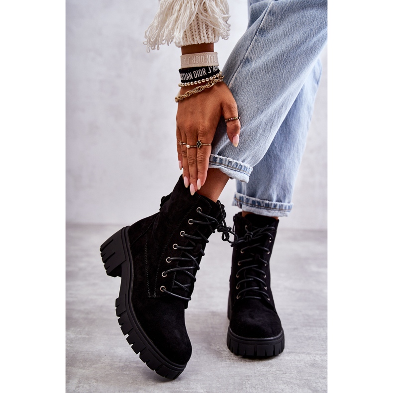 PG1 Warme Damenstiefel aus Wildleder mit Reißverschluss Schwarz Emilien 1