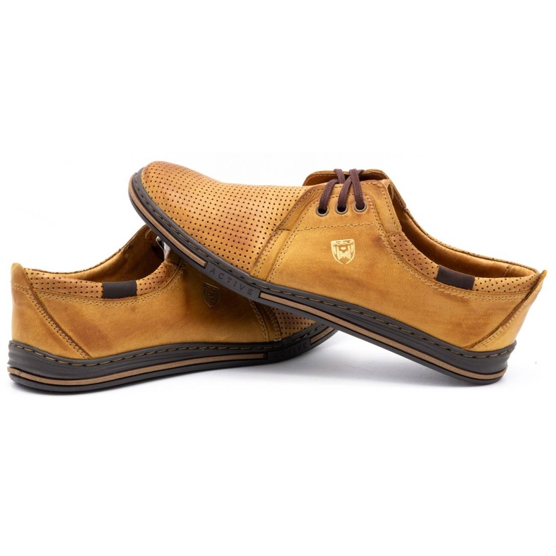 Polbut Leder Herrenschuhe 343 Perforation rot beige 4