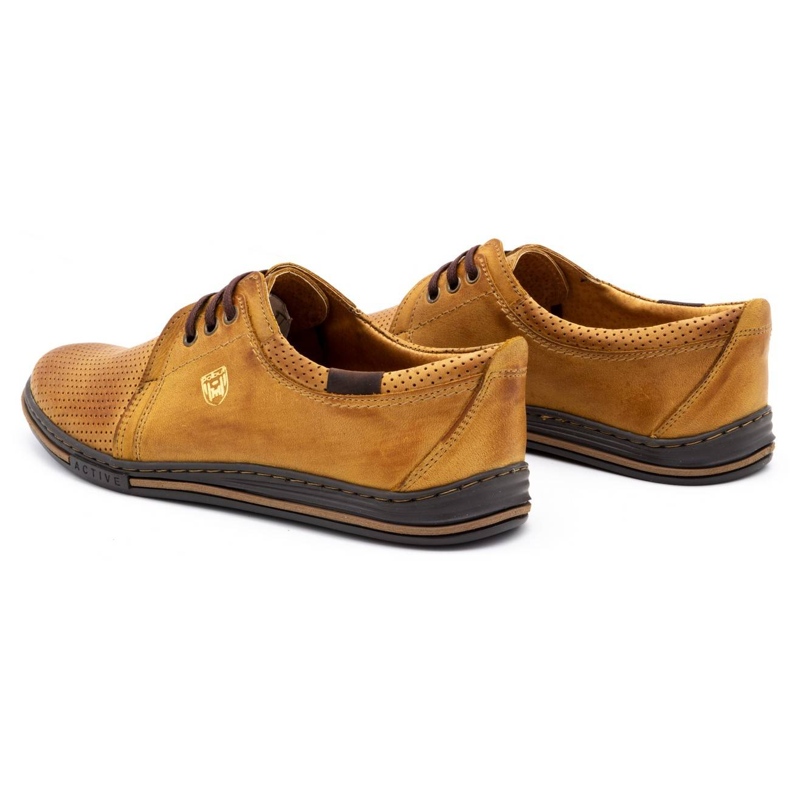 Polbut Leder Herrenschuhe 343 Perforation rot beige 5