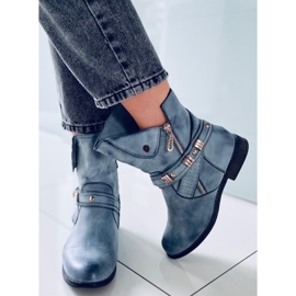 Yidu Blue Damenstiefel blau 2