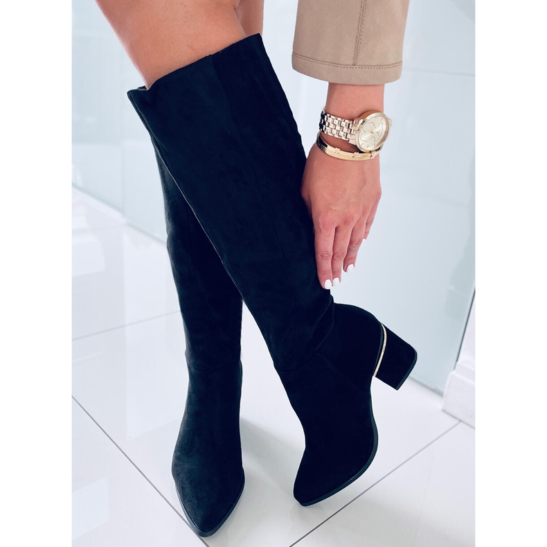 Heather Black High Heel Stiefel schwarz 1