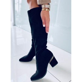 Heather Black High Heel Stiefel schwarz 2