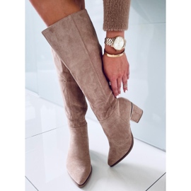 Heather L.KHAKI Stiefel mit hohem Absatz beige 1