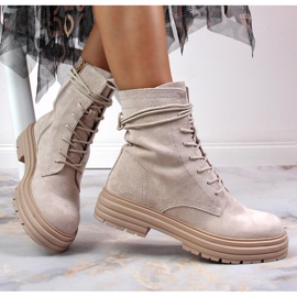 S.Barski Trapperstiefel, Veloursleder beige S. Barski 1