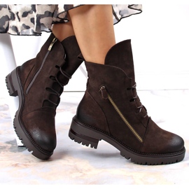 Braune Damenstiefel mit Reißverschluss, Potocki 1