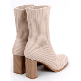 Sock Boots mit hohem Absatz von Hermine Taupe beige 5
