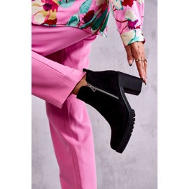 Wildlederstiefel auf High Heels mit Reißverschluss Schwarz Sevione 2