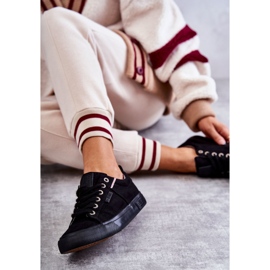 Damen Low Material Sneakers Big Star KK274004 Schwarz 1