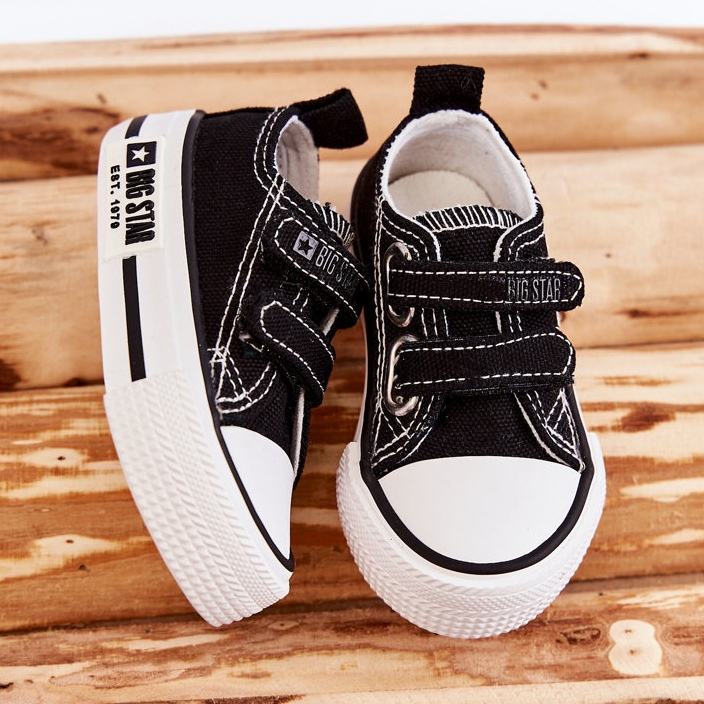 Kinder-Stoffsneaker mit Klettverschluss Big Star KK374080 Schwarz-Weiß 2